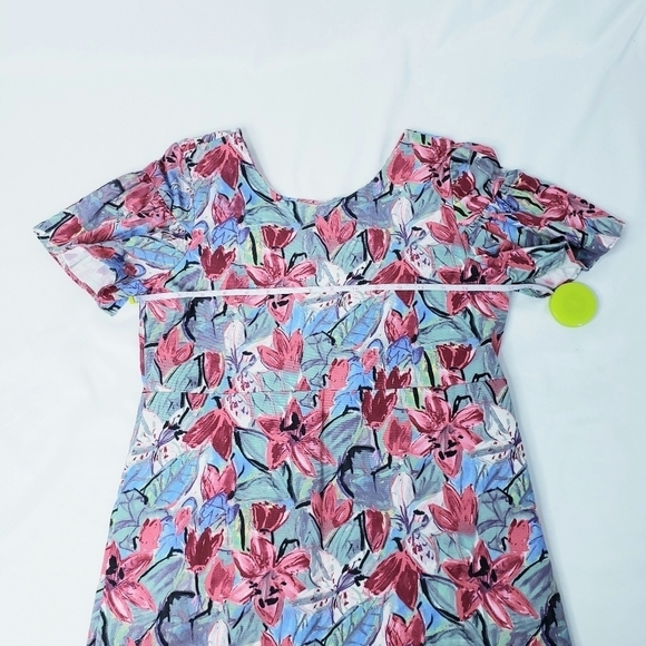 Zara Trafaluc Floral Tie Back Mini Dress Flutter Sleeves - Picture 7 of 12
